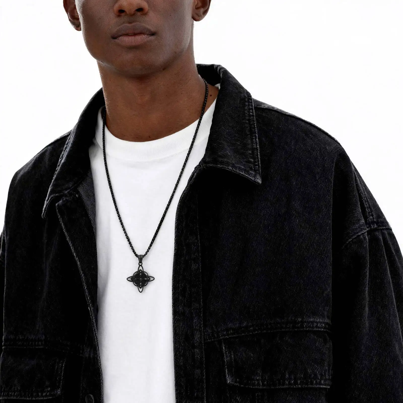 Celtic Knot Neckalce for Men Boys,Stainless Steel Eternal Connection Necklace,Jewelry Gift for Husband Dad BBF