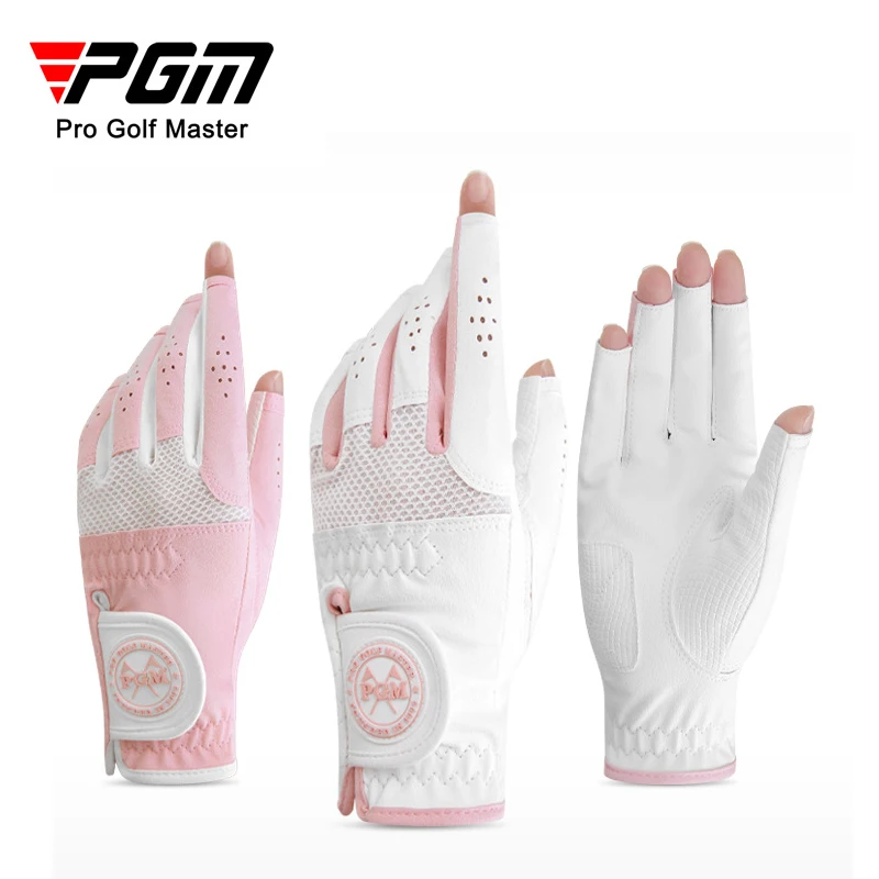 

PGM Golf Women's Glove Sports Dew Fingers Gloves Microfiber Breathable Durable Non slip Color Matching Soft Golf Supplies