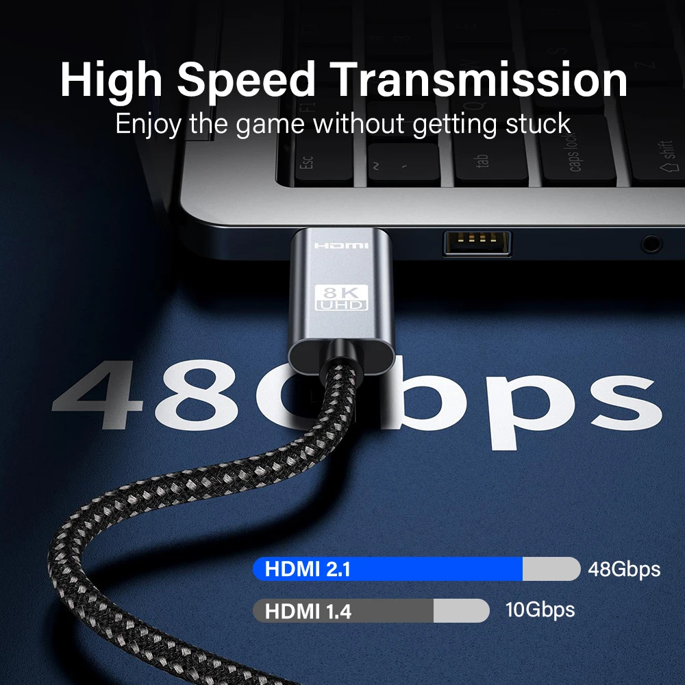 Ultra High-Speed 8K HDMI Cable with HDR & EARC, 48Gbps, 5M