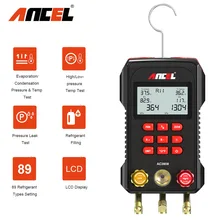 

ANCEL AC3000 Digital Manifold Gauge Refrigeration HVAC Vacuum Pressure Temperature Tester Tester Car Air Conditioning Tool