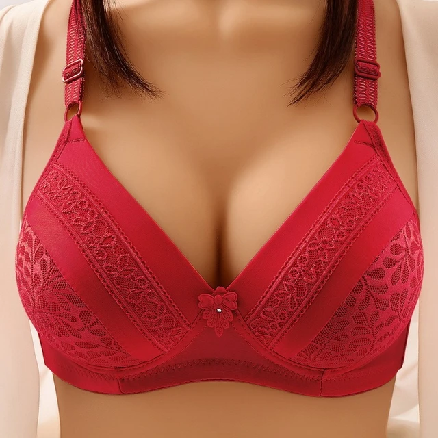 Push Up Bra Large Thin Cotton Wire Free Brassiere Spandex Full Cup