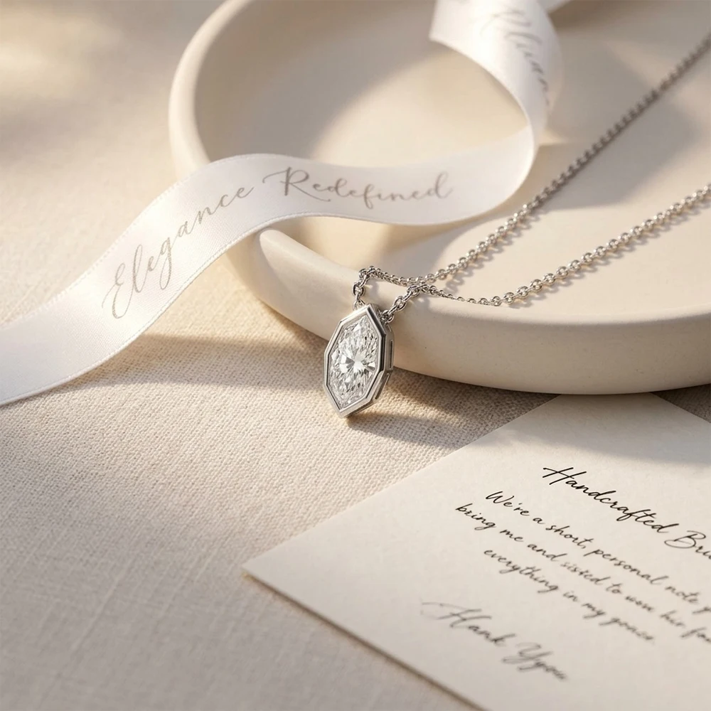 3CT 마르퀴즈 컷 모이사나이트 다이아몬드 펜던트 목걸이 여성용 랩 다이아몬드 도금 18k 골드 주얼리 선물