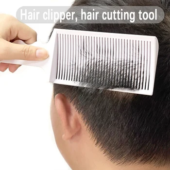 Strumento per Taglio Capelli, Pettine per Rifinitura, Testa Piatta, Pettine per Taglio a Spinta, Pettine per Posizionamento e Styling per un Taglio Comodo dei Capelli