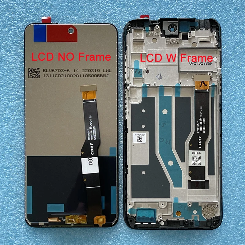 Originale Per Tcl 20S T773 20L 20 Lite T774H Lcd Frame Screen Touch Panel Digitizer Per Tcl 20L + T775H 20 Lite Plus 30V 5G Display
