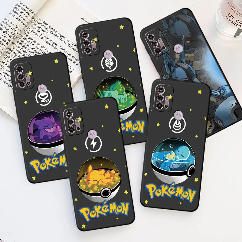 Pokemon Robot Lucario Gengar Custodia Per Telefono Per Motorola Moto Edge 30 Neo G8 G22 One Fusion Plus G9Power G72 20 Cover In Silicone Nero