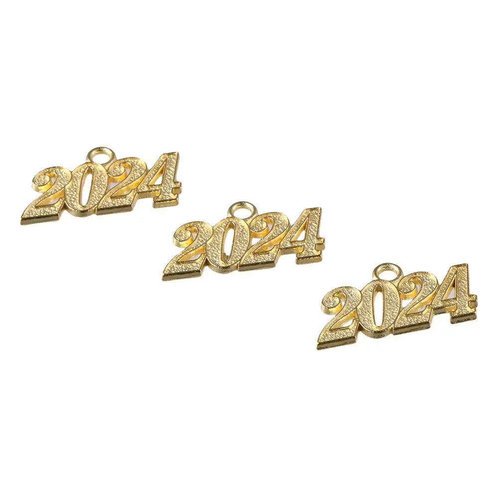 

50Pcs Golden 2024 Graduation Charms DIY Graduation Cap Charms Tassel Charms Jewelry Making