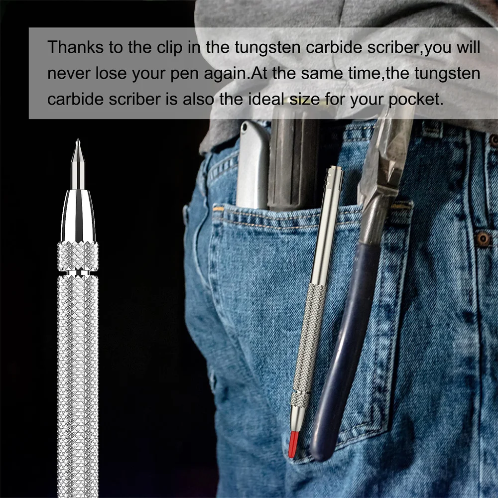 JUSTINLAU Double Ended Carbide Scribing Pen Metal Wood Glass Tile Cutting Marker Pencil For Metalworking Woodworking Hand Tools 6
