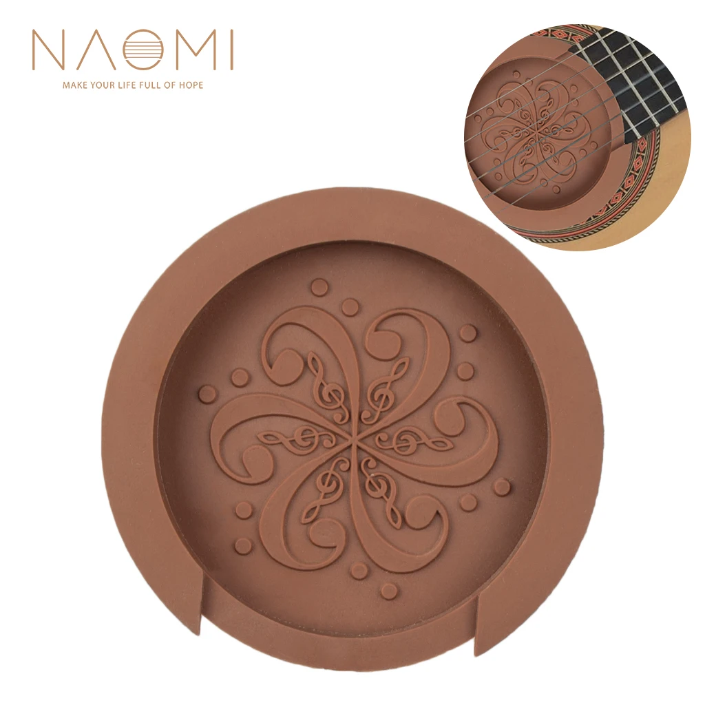 

NAOMI Acoustic Classic Guitar Brown Sound Hole Cover Flexible Rubber Stop Plug Weak Sound Buffer Plug Guitar Accessory