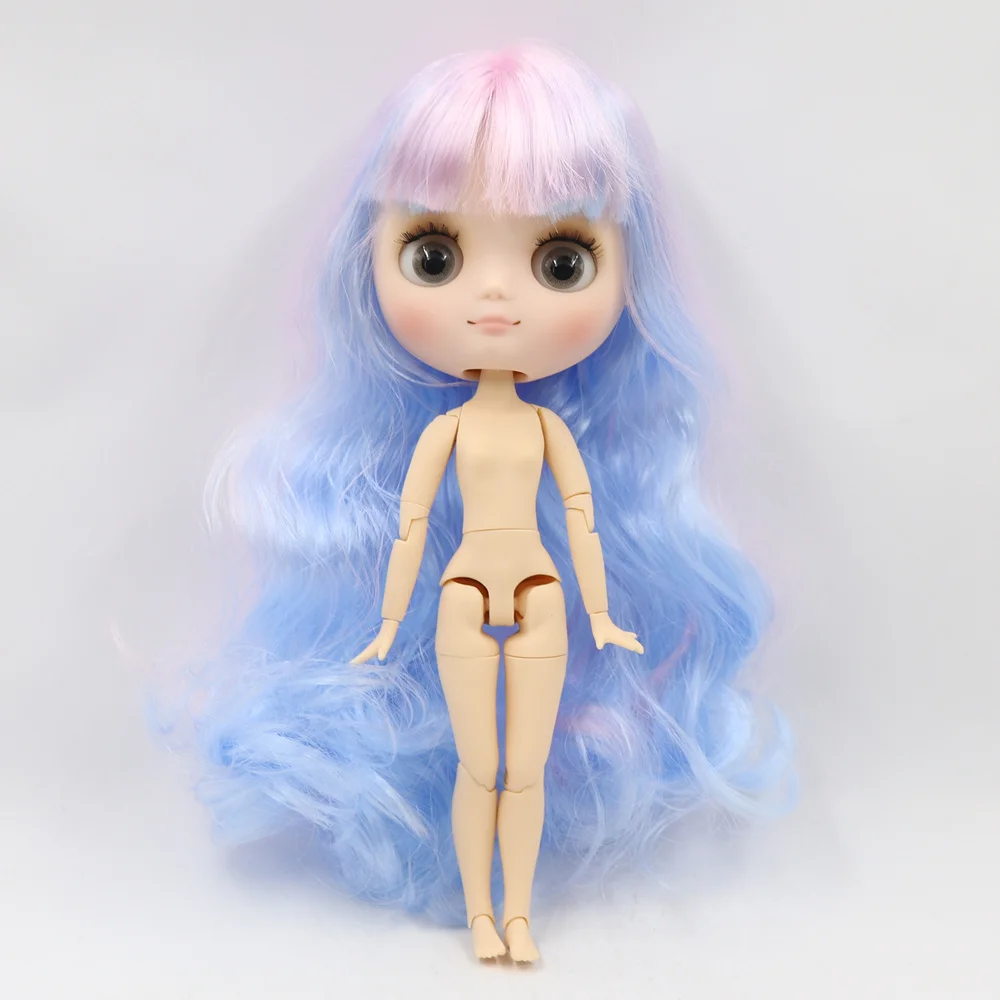 Middie blyth nude doll 20cm JOINT body Frosted face with makeup gray eyes soft hair new specials DIY toys gift with gestures