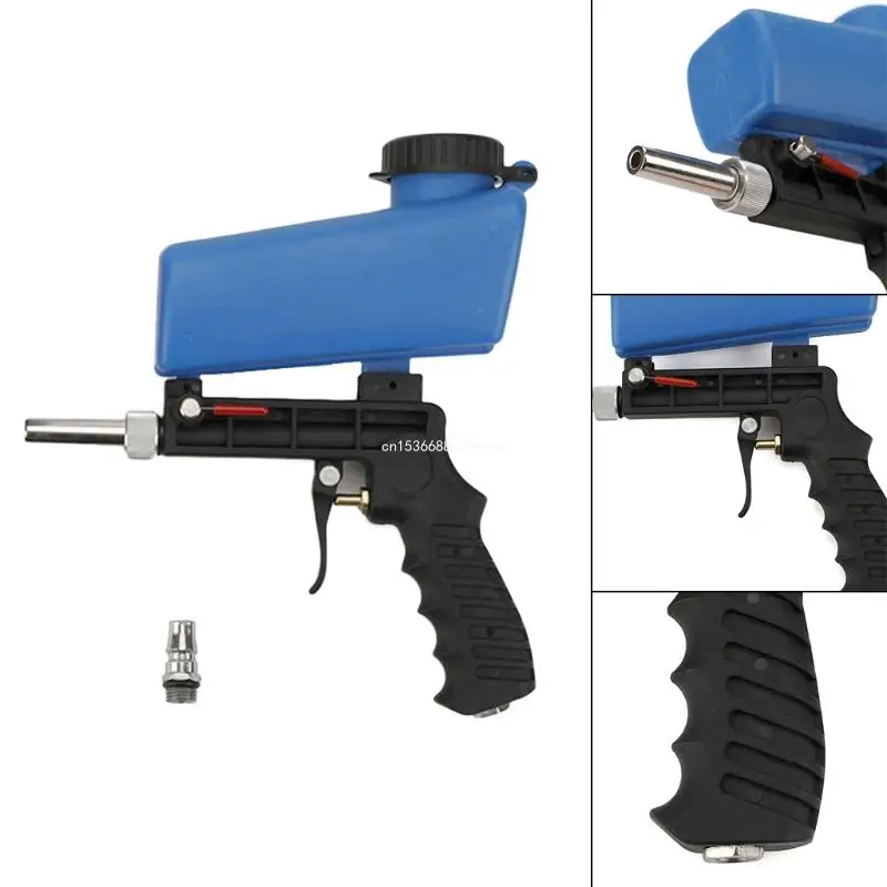 Pneumatic Air Sand Blaster Kit 90PSI Sandblaster Blast Nozzle Steel Tips for Paint Corrosion Prevention