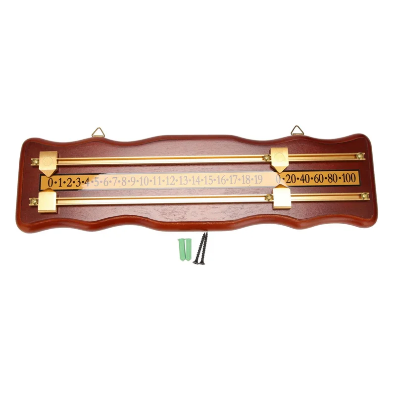 

Billiards Wall Mounted Snooker Scoreboard International Stained Wood Score Board Wine Red