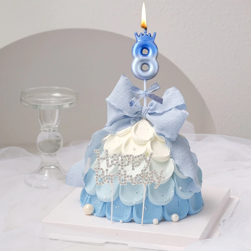 Festive Snowflake Digital Number Candles Cake Topper