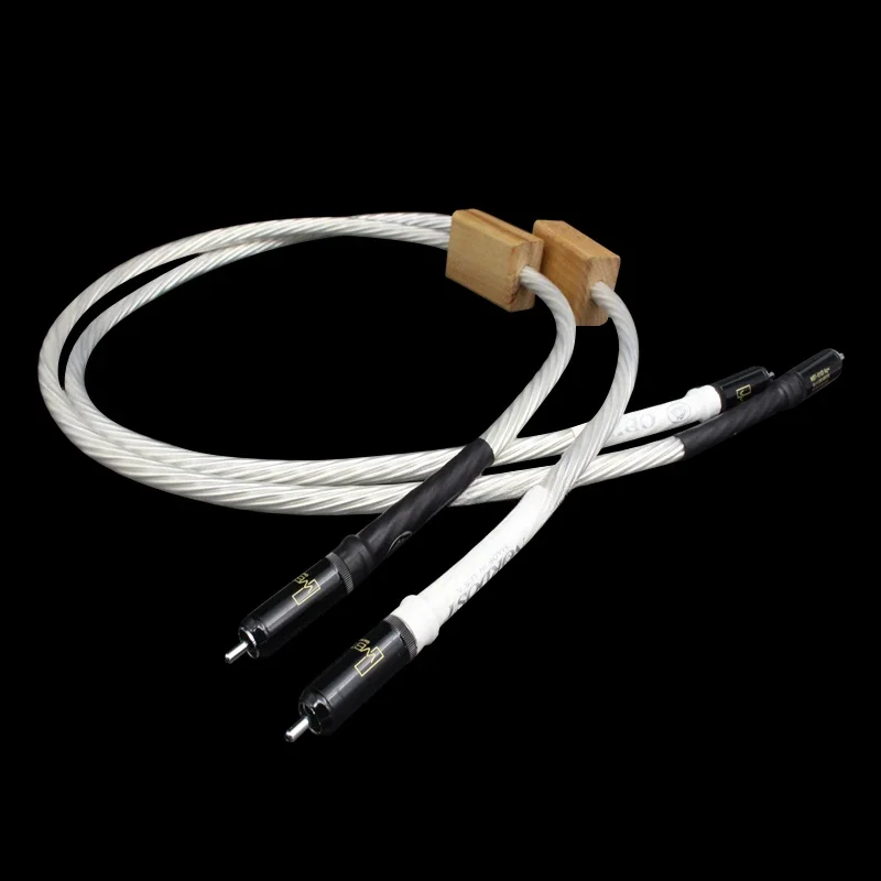 

Pair Hi-end RCA Cable Male To Male Odin Silver Plated Shield HiFi Audio Signal Line for Amplifier CD Player