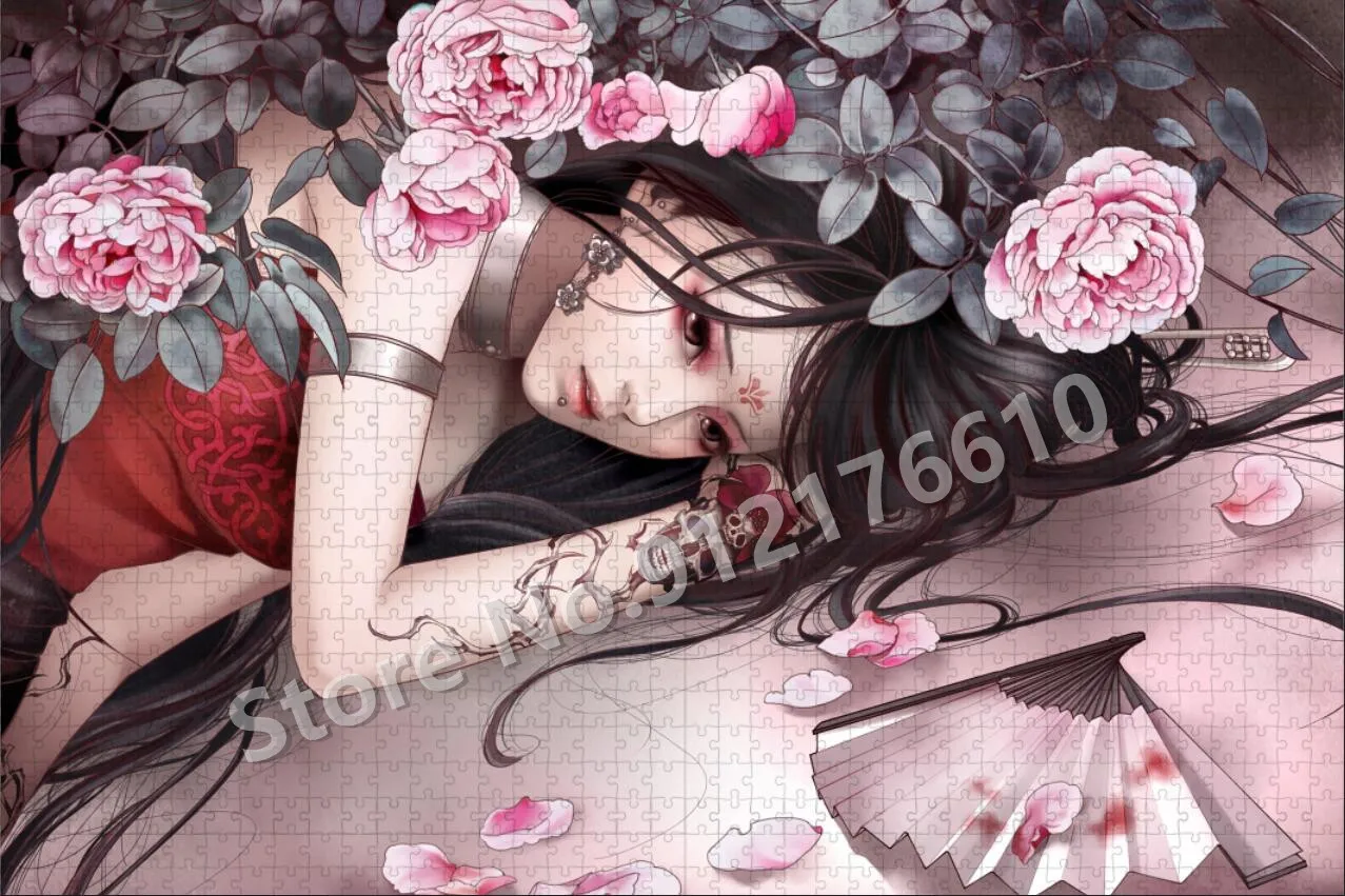 Chinese Fairy Portrait Jigsaw Puzzles 300/500/1000 Pieces Beauty Girls Cartoon Anime Assembling Wooden Puzzles for Kid Game Toys