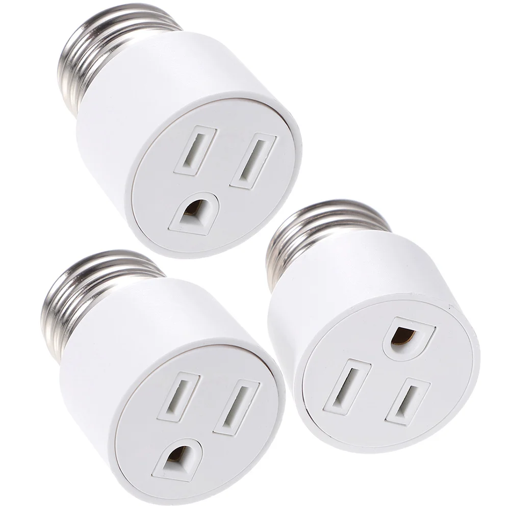 

3pcs Light Bulb Socket Outlet Adapter E26 Light Socket Outlet To 3-prong Plug
