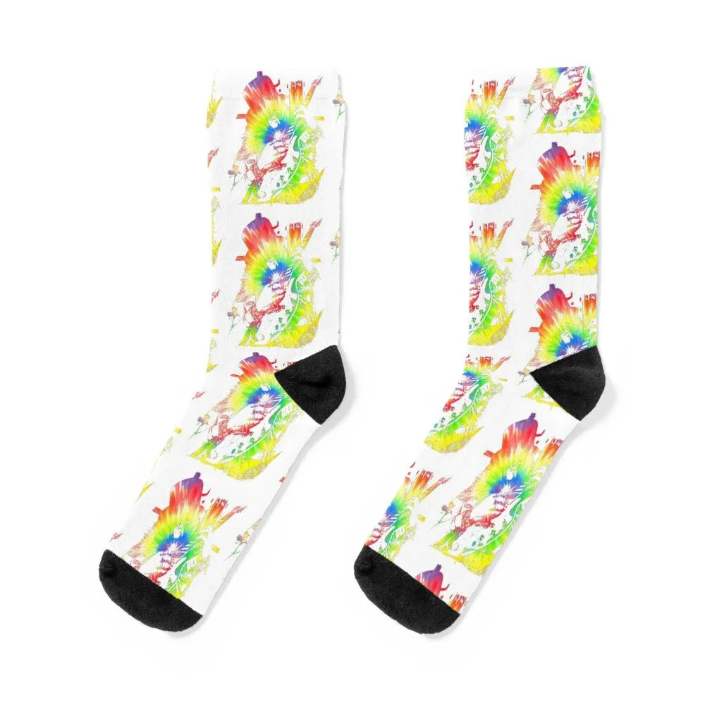 

Water color Slash Socks Soccer men cotton high quality snow Running Socks For Women Men's