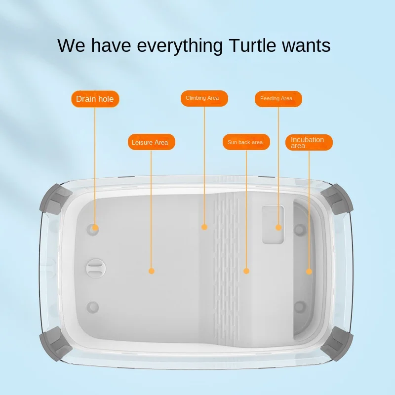 Turtle Tank Plastic Transparency Turtle Tank House With Areas To Breed Feed Swim Bask Indoor Enclosure Water Turtles Cage Reptile Habitat