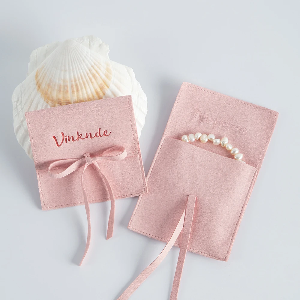 Wholesale Custom Jewellery Drawstring Bag Pouch Multifunction Suede Microfiber Jewelry Rings Earrings Packaging Bag With Logo