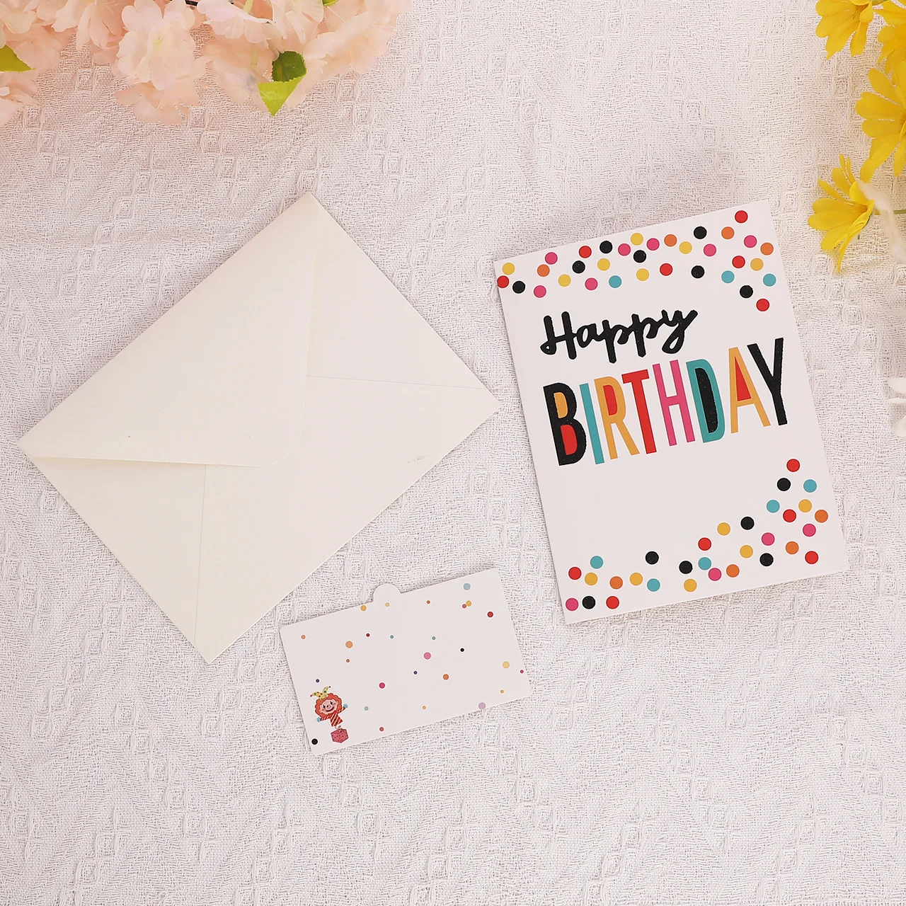 2pcs Colorful 3D Birthday Card Circus Style Blessing Card Cartoon Clown Dinosaur Paper Sculpture Message With Envelope