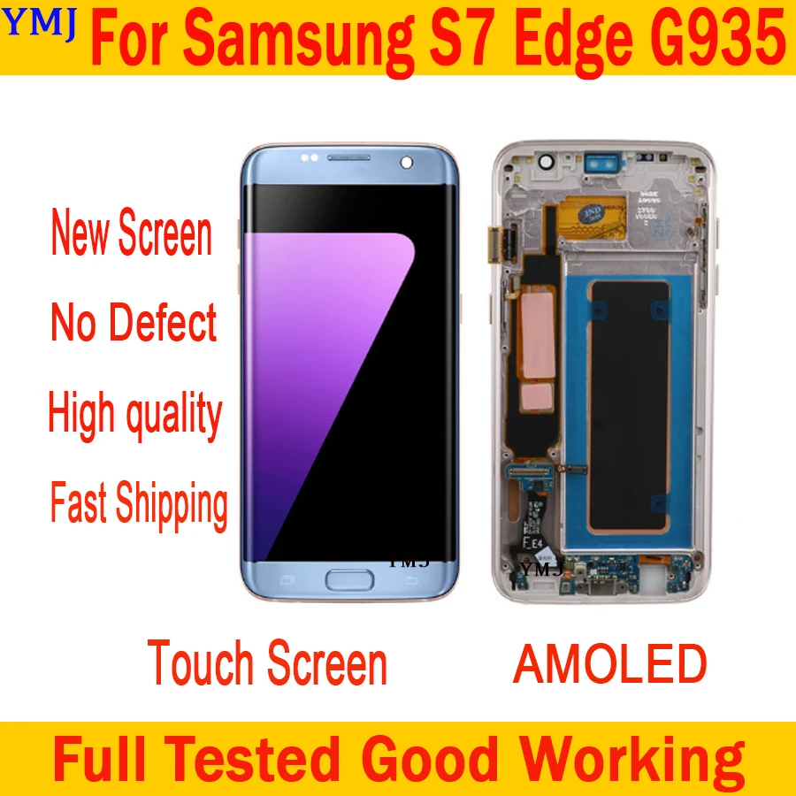 

5.5'' New Screen For SAMSUNG Galaxy S7 edge LCD Display G935F SM-G935FD Touch Screen Digitizer Assembly Replacement Parts