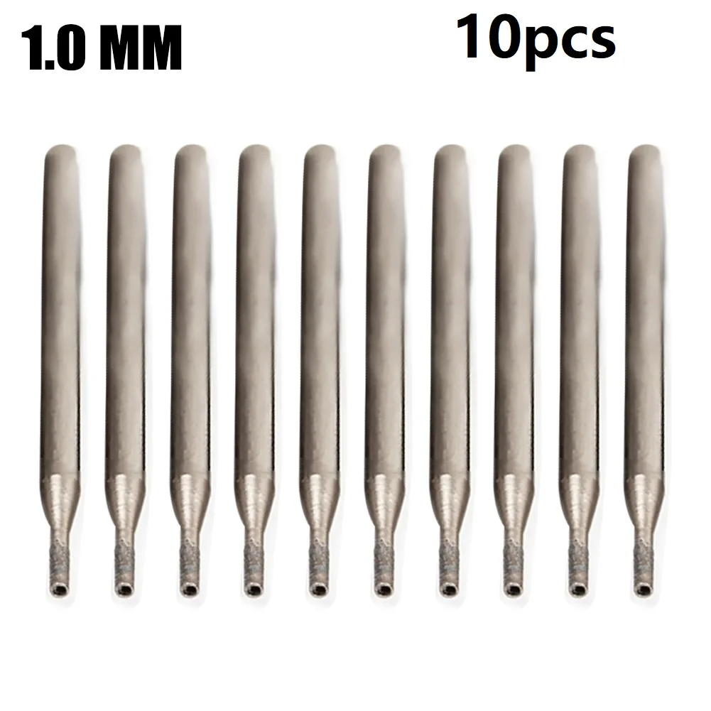 10PCS 0.8-4mm Rotary Diamond Burr Core Drill Bit Engraving 2.35mm For Glass Tile Woodworking Tools For Electric Grinder