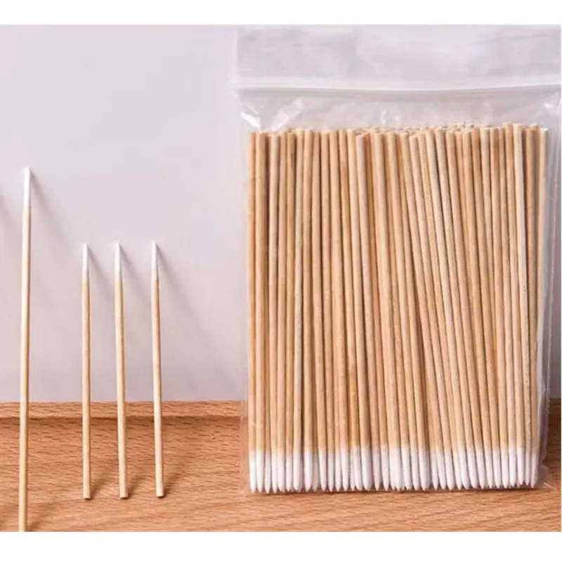 Disposable Cotton Swab Lint Free Micro Brushes Wood Cotton Buds Swabs for Ear Clean Eyelash Extension Glue Removing cotton swabs wood cotton swabs disposable cotton swabs