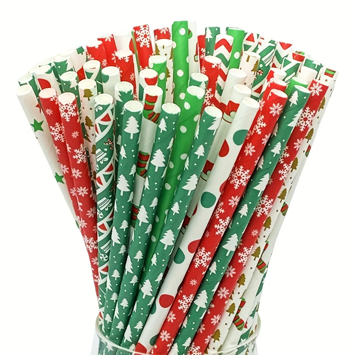 disposable Christmas paper straws 5000pcs mixed color bulk high quality for diy decoration party picnic source factory