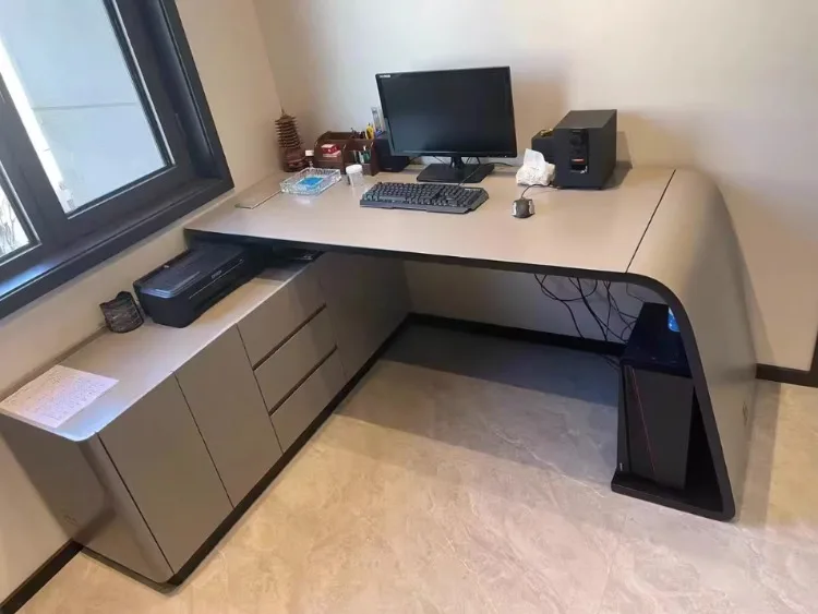 Description Picture 6 of itemLuxury Boss Office Desks Minimalist Work Desk Corner Executive Table Home Study Desktop Computer Table Office Furniture