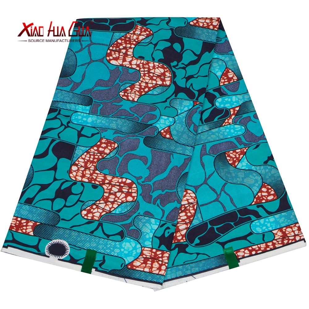 

Африканская ткань с восковым принтом, хлопковая ткань 2023, высококачественная ткань с восковым принтом из Анкары, Африканский настоящий восковой материал для платьев 24FS1518