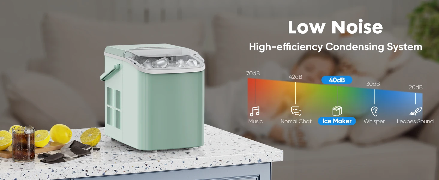 Countertop Ice Maker Ice Machine, Portable Self-Cleaning Ice Machine