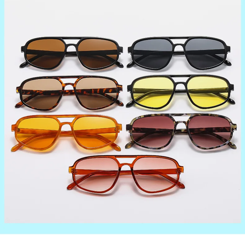BOYSEEN Braune Sonnenbrille für Damen, UV400, polygonale Retro-Brille, Fahrsonnenbrille – Detail 1