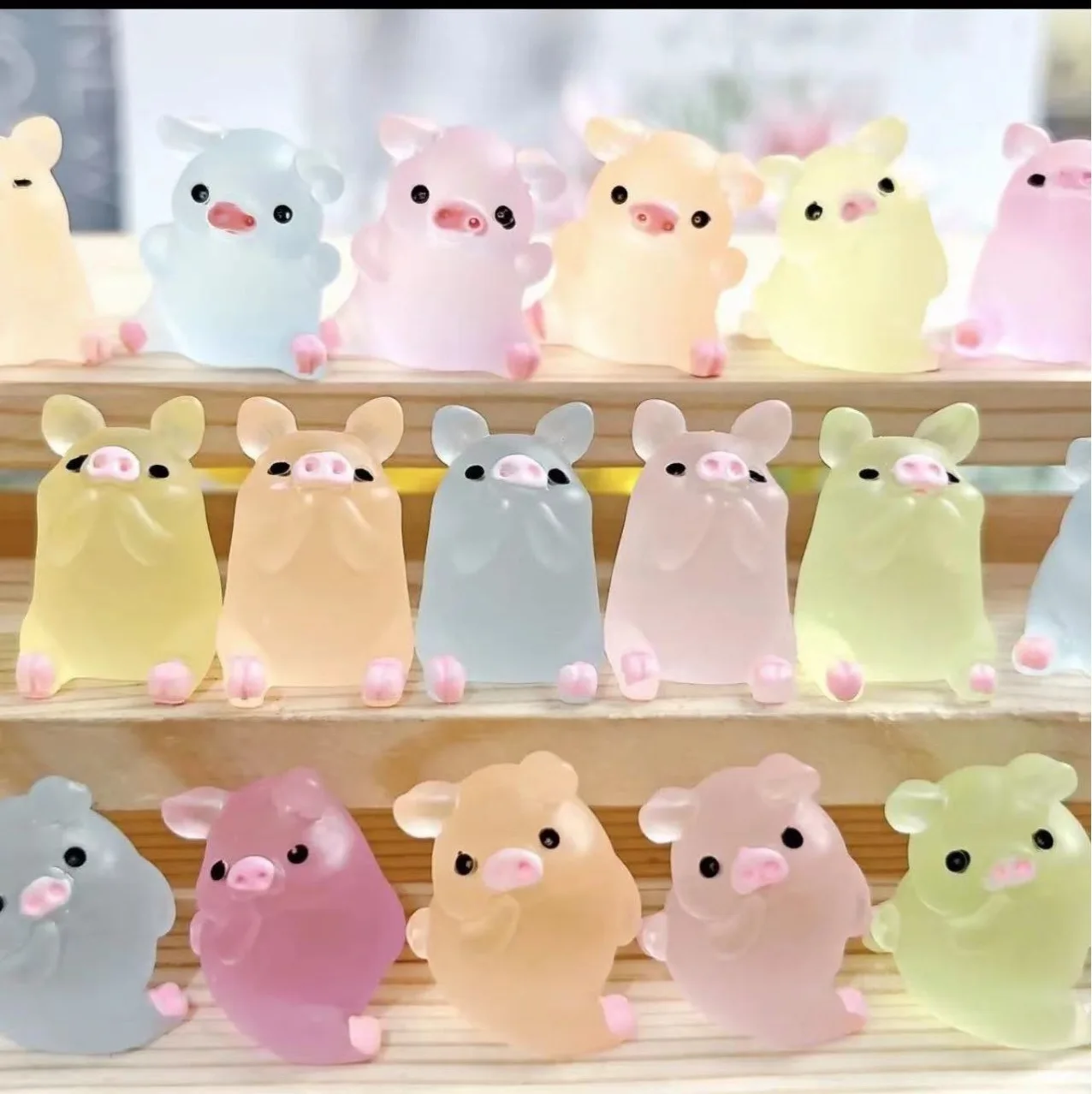 어린이용 발광 돼지 장난감, DIY 수지 액세서리, 크림 젤 소재 장식, 10 개