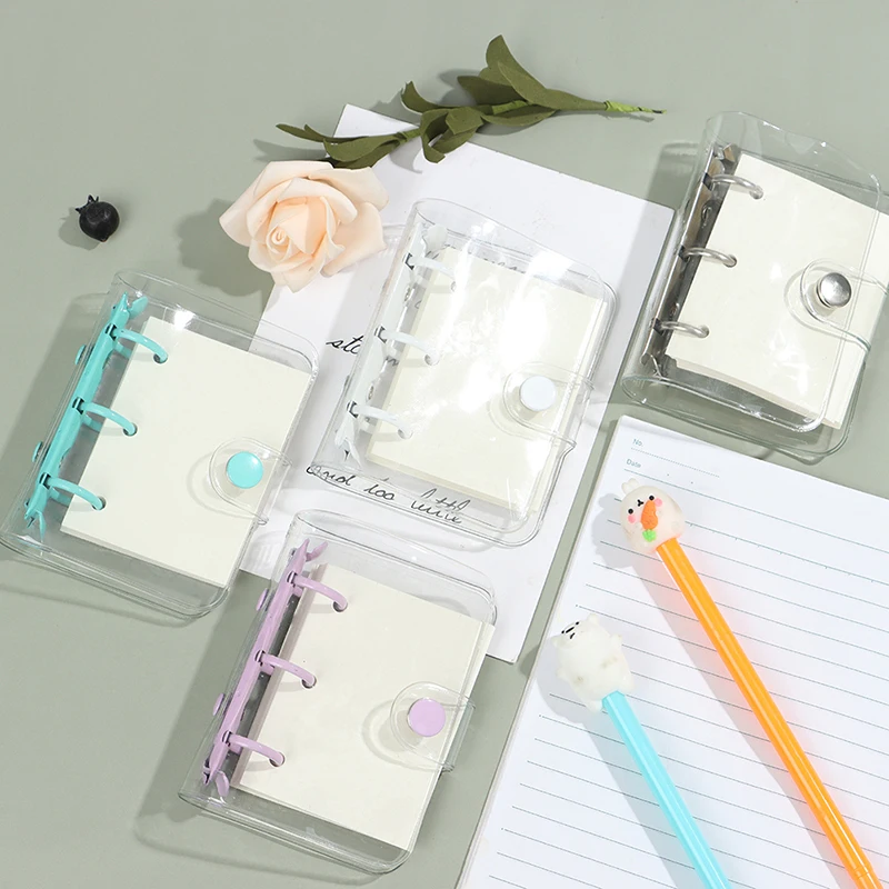 Transparent 3 Ring Loose-leaf Notebook Student Portable Hand Book Ring Binder
