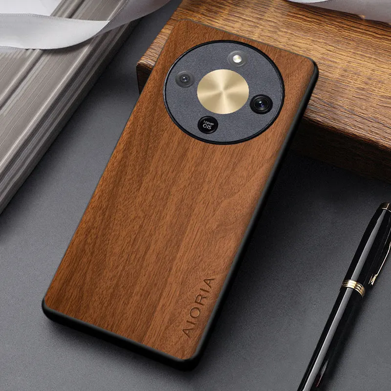 Fashionable Wooden Pattern PU Leather Case Cover
