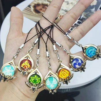 게임 키 체인 양면 유리 발광 키 링, 정품 키 체인, 휴대폰 걸이식 기념품