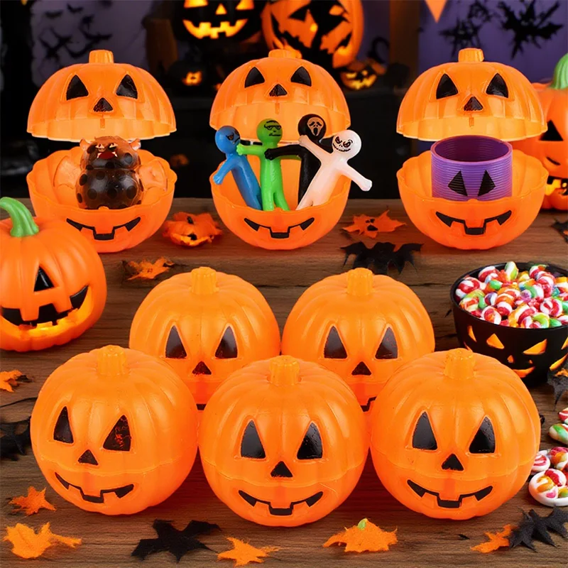 10/20Pcs Halloween Pumpkin Candy Box Gift Snacks Containers for Halloween Party Decoration Supplies Kids Trick or Treat Gifts