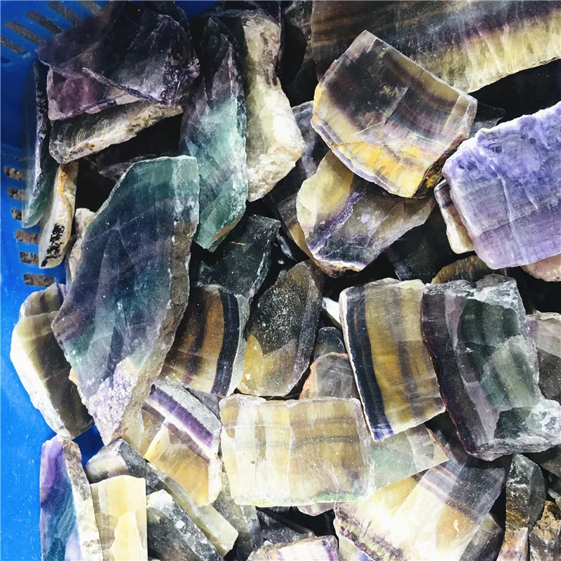 6-8cm Natürlicher Roher Regenbogen-Fluorit, Grober Quarzkristall, Heilender Mineralstein, Aquarium- und Heimdekoration, Edelstein für Energie – Detail 6