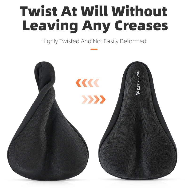 WEST BIKING Bicycle Saddle Cover Comfortable Silicone Memory Foam Bike Seat Cover Soft Thicken Cushion Cover Bike Accessories
