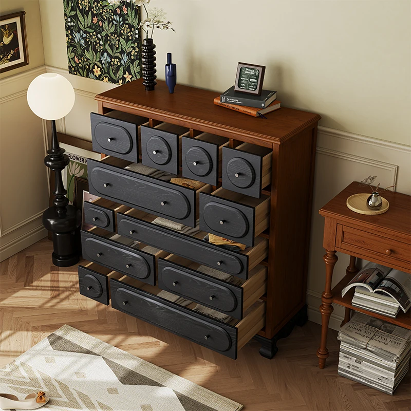 Armadi da soggiorno classici di lusso Portaoggetti retrò Armadi da soggiorno vintage della metà del secolo Cassetti Mobili moderni da salone Meuble - immagine 5