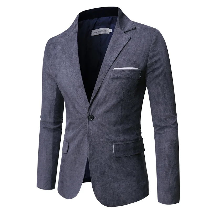 Men's leisure suit jacket Korean-style slim-fit single-button corduroy blazer