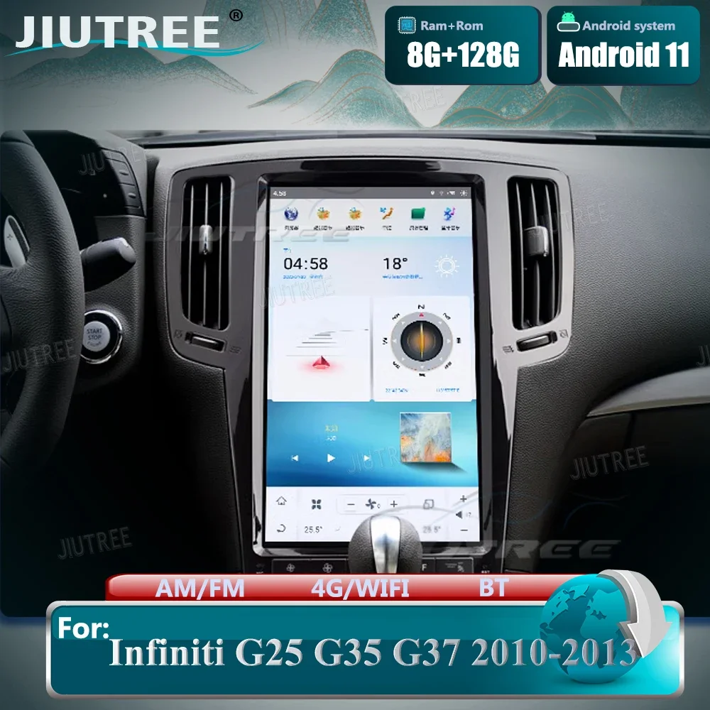 

13.6 Inch Android 11 Car Radio Tesla Style For Infiniti G25 G35 G37 2010-2013 Multimedia Player GPS 4G Head Unit Touch Screen