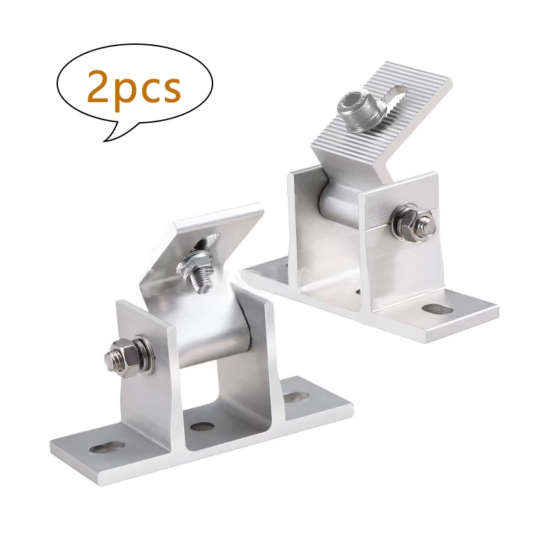 

2pcs Adjustable Foot Mount With Screws Rubber Pads Solar Panel Rotatable Elevation With Angle Bracket Roof Mounting Attachment