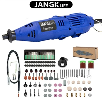 JANGKLIFE 110V 220V Mini Electric Drill Grinder Engraver Polisher with Rotary Tools Set