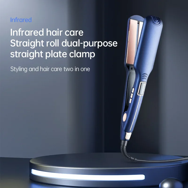 New Blue Wide Edition Home Use Hair Clippers Multifunctional Temperature Adjustable Straight Hair Straightening Iron