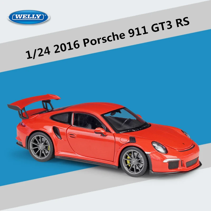 WELLY 1:24 Porsche 911 GT3 RS Alloy Sports Car Model Diecast