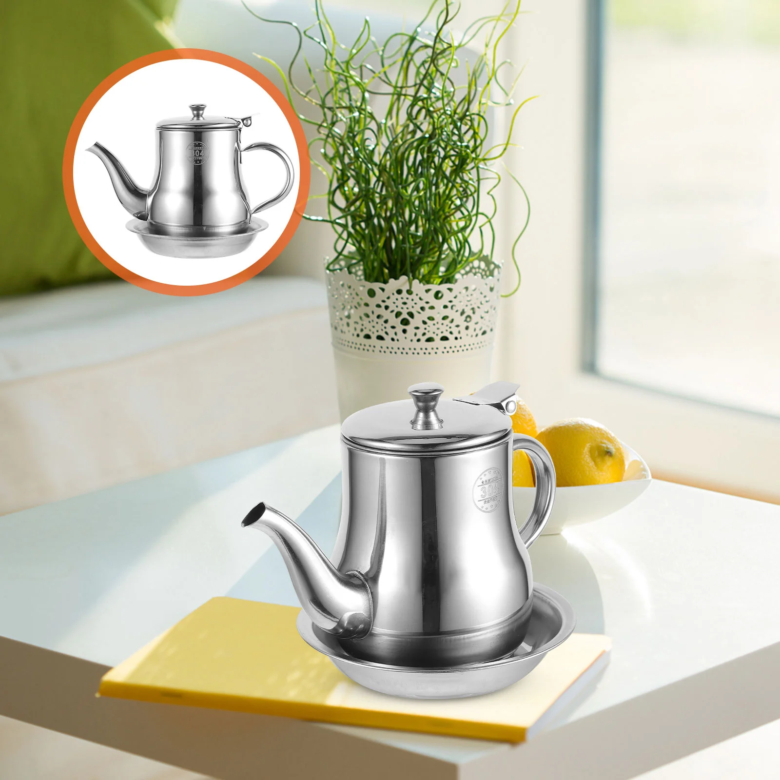 

Stainless Steel Oil Pot Bacon up Storage Container for Kitchen Sauce and Vinegar