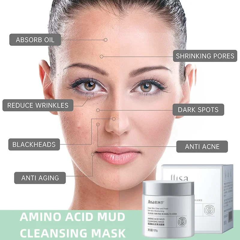Spænding Maryanne Jones religion Amino Acid White Mud Cleansing Clay Mask Nourishing Face Acne Rosacea  Blackhead Pore Purifying Treatment for Sensitive Skin Care