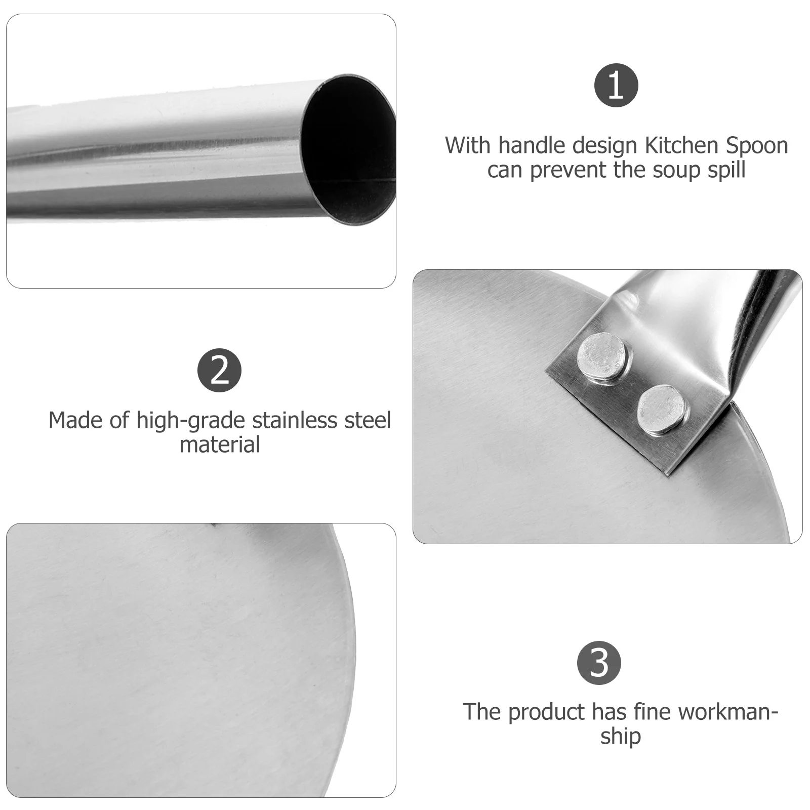 Tofu Brain Practical Rice Scoops Spoon Handheld Spoons Kitchen Serving Metal Round