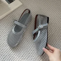 Eilyken Summer Designer Cosy Mesh Heels Women Flat Shoes Fashion Round Toe Buckle Strap Casual Outdoor Dress Sandals - Image 6