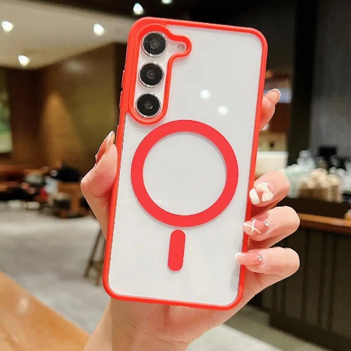 Colorful Macaron Acrylic Clear Phone Case with Magsafe Compatibility
